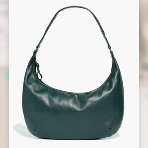 Madewell Piazza Slouch Leather Shoulder Hobo Bag in Dark Palm